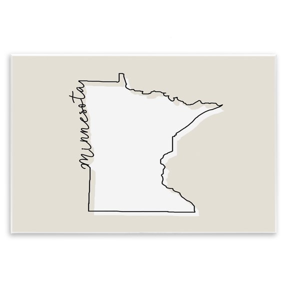 Stupell Industries Farmhouse Minnesota Home State Map Neutral Print Design Wall Plaque Art, 15 x 10, by Lil' Rue