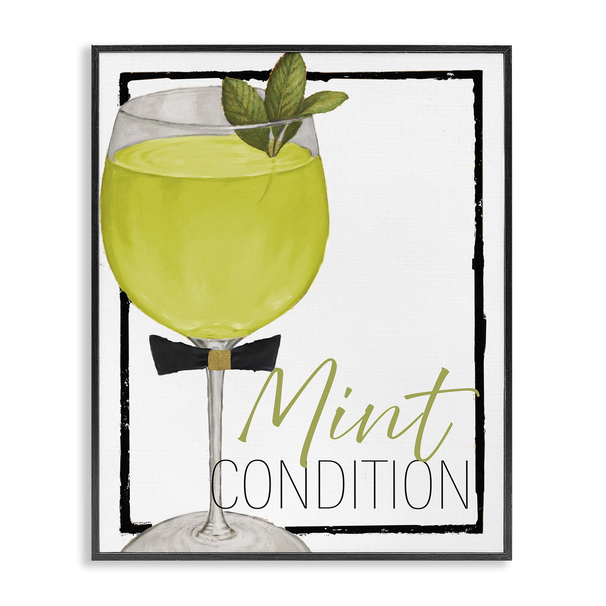 Stupell Industries Mint Condition Cocktail Black Framed Giclee Art, design by Lorenzo Collective
