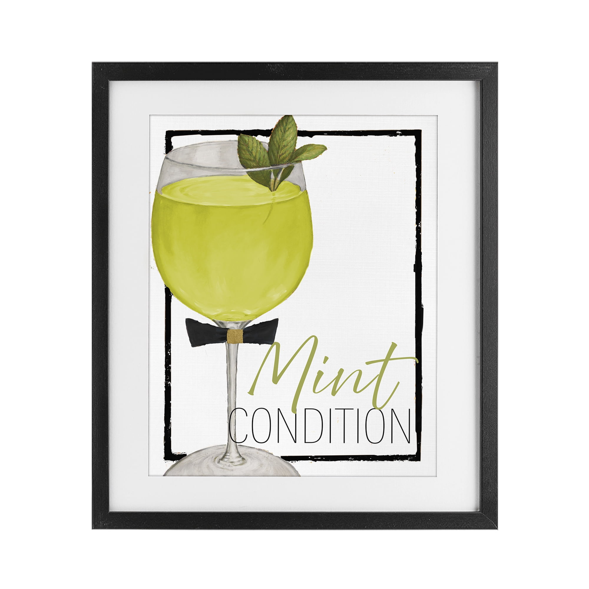 Stupell Industries Mint Condition Cocktail Black Framed Print Under Glass, design by Lorenzo Collective