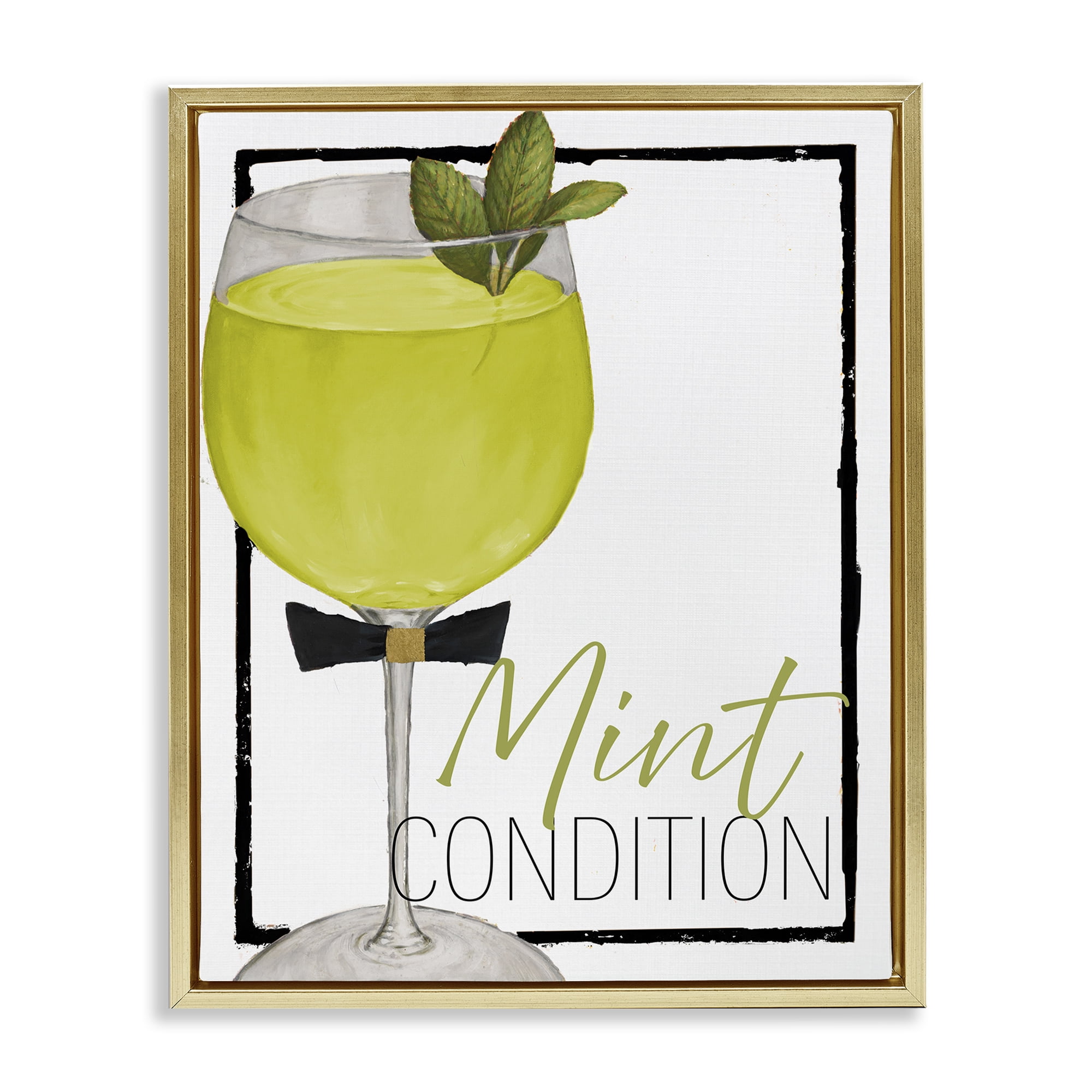 Stupell Industries Mint Condition Cocktail Gold Framed Floater Canvas Wall Art, design by Lorenzo Collective
