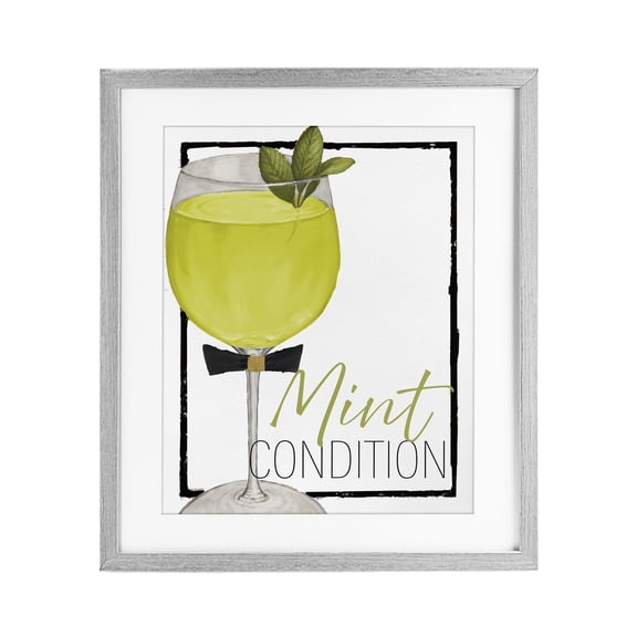 Stupell Industries Mint Condition Cocktail Gray Framed Print Under Glass, design by Lorenzo Collective