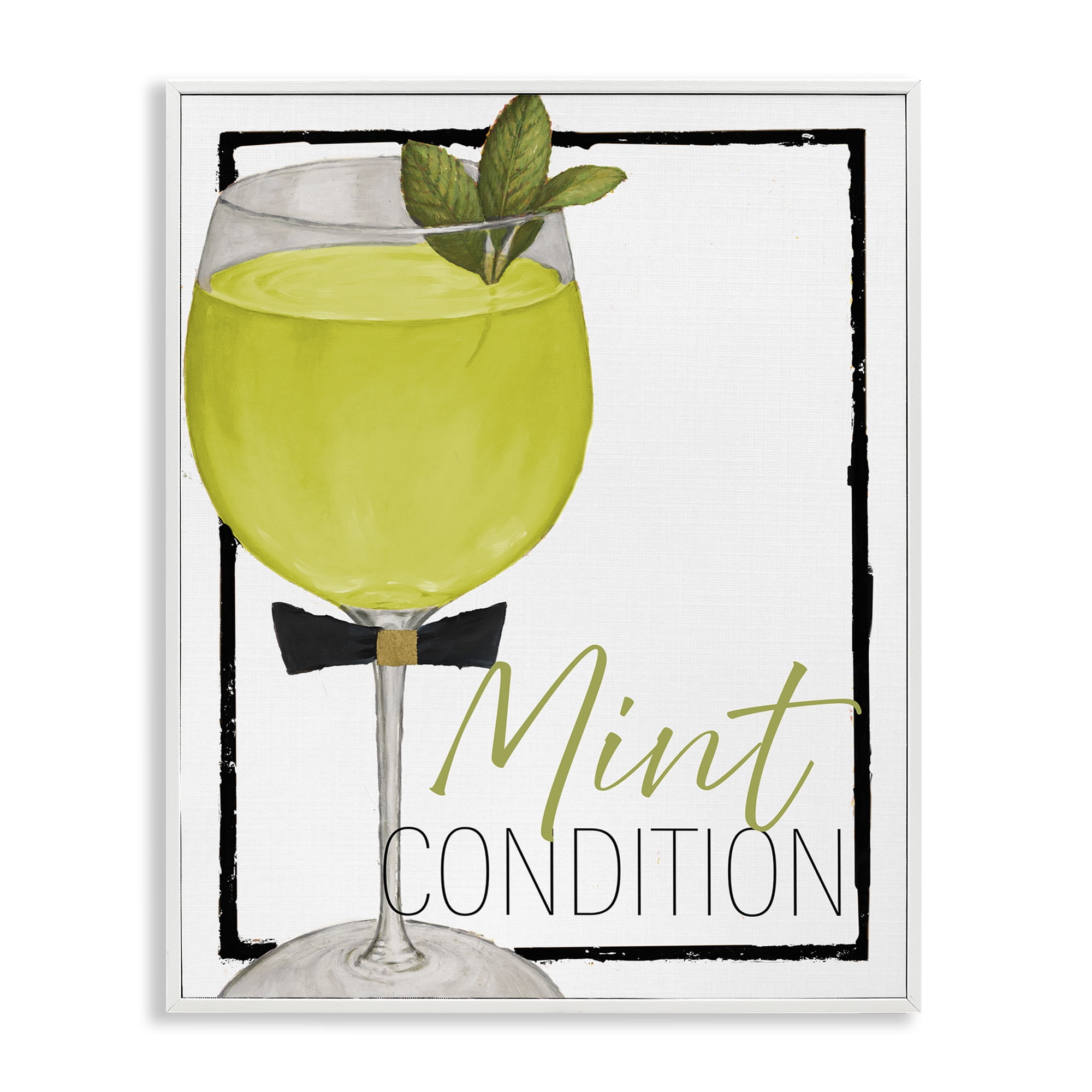 Stupell Industries Mint Condition Cocktail White Framed Giclee Art, design by Lorenzo Collective
