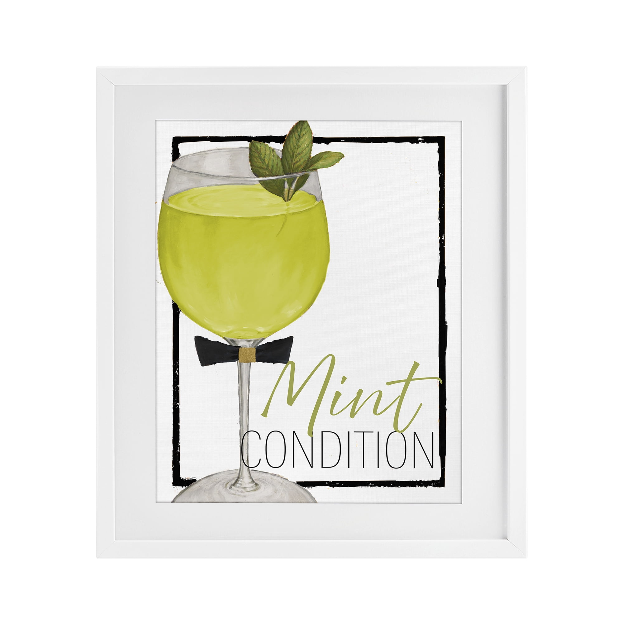 Stupell Industries Mint Condition Cocktail White Framed Print Under Glass, design by Lorenzo Collective