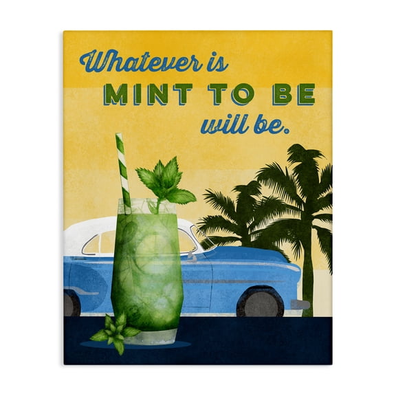 Stupell Industries Mint To Be Cocktail Canvas Wall Art design by Brett Blumenthal, 20 x 16