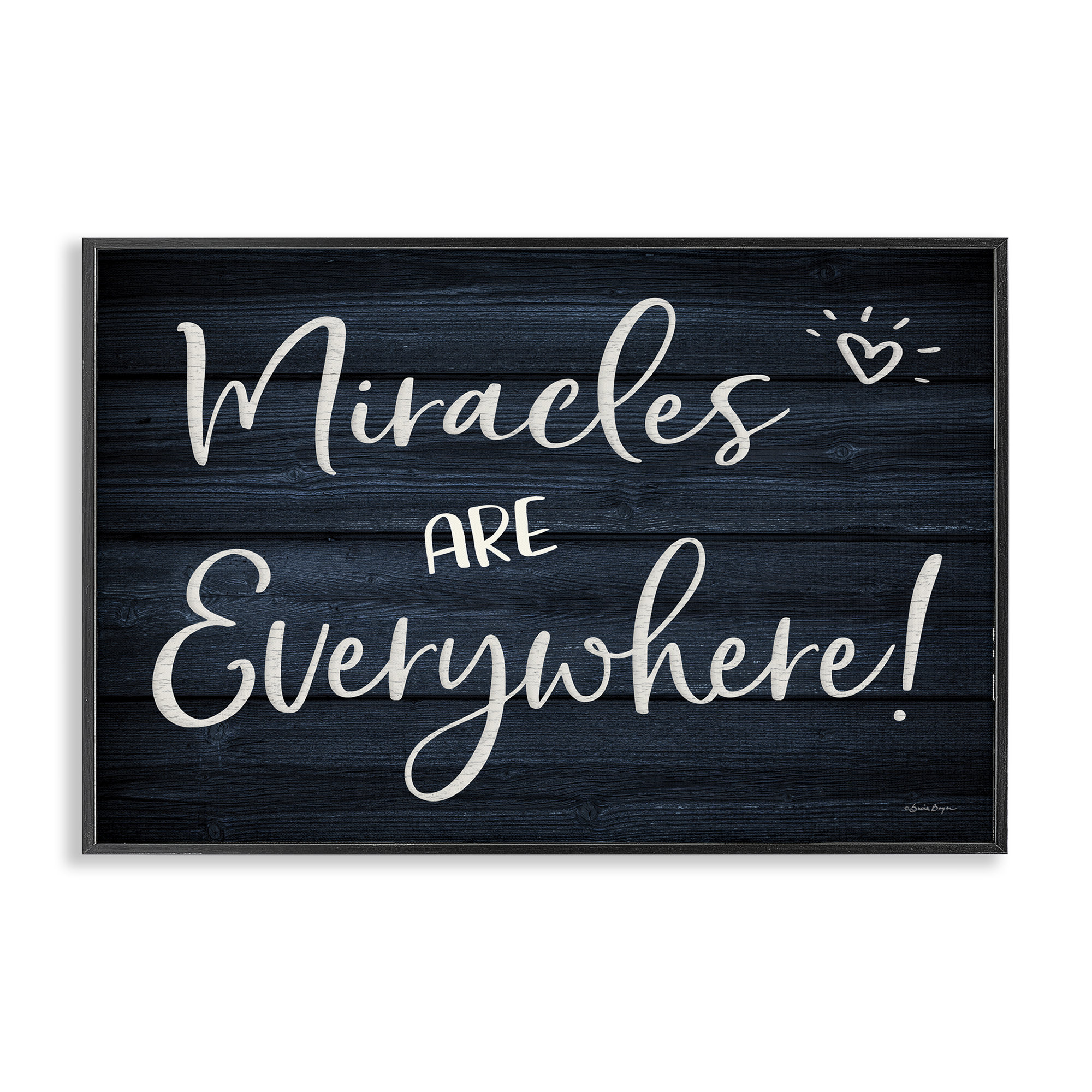 Stupell Industries Miracles Are Everywhere Text & Numbers Painting Black Framed Art Print Wall Art, 30 x 20