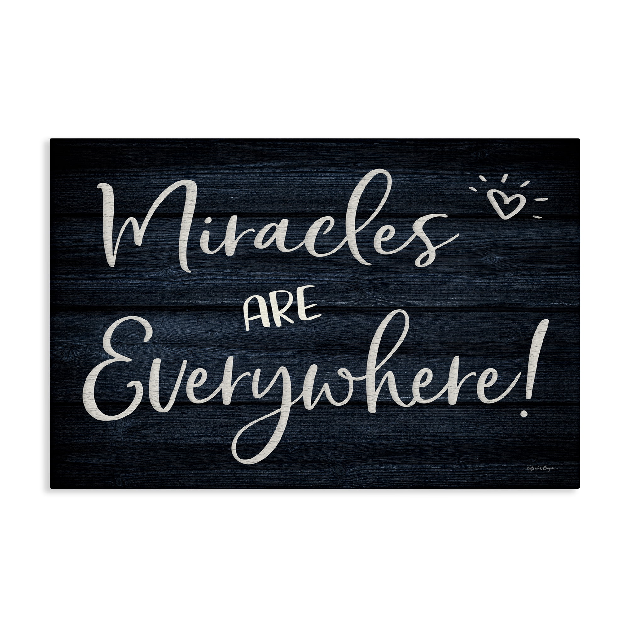 Stupell Industries Miracles Are Everywhere Text & Numbers Painting Wrapped Canvas Art Print Wall Art, 24 x 16