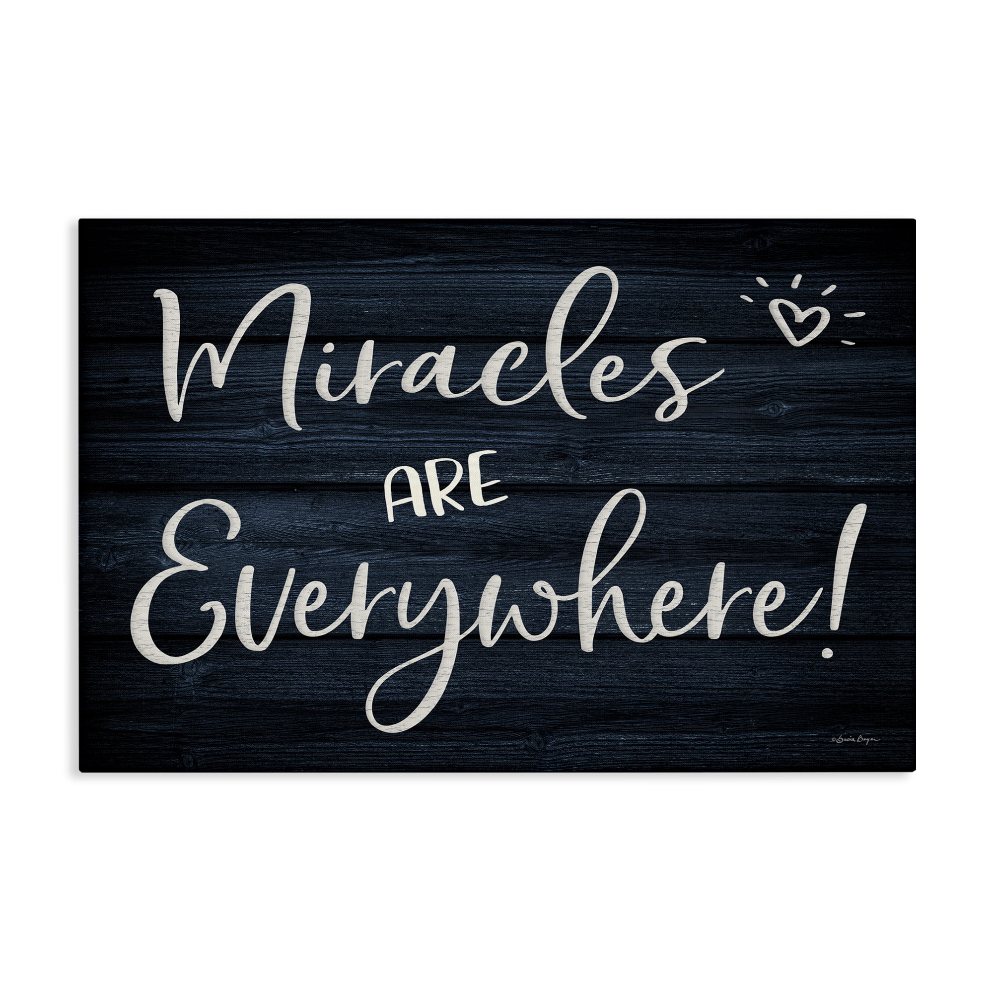 Stupell Industries Miracles Are Everywhere Text & Numbers Painting Wrapped Canvas Art Print Wall Art, 45 x 30