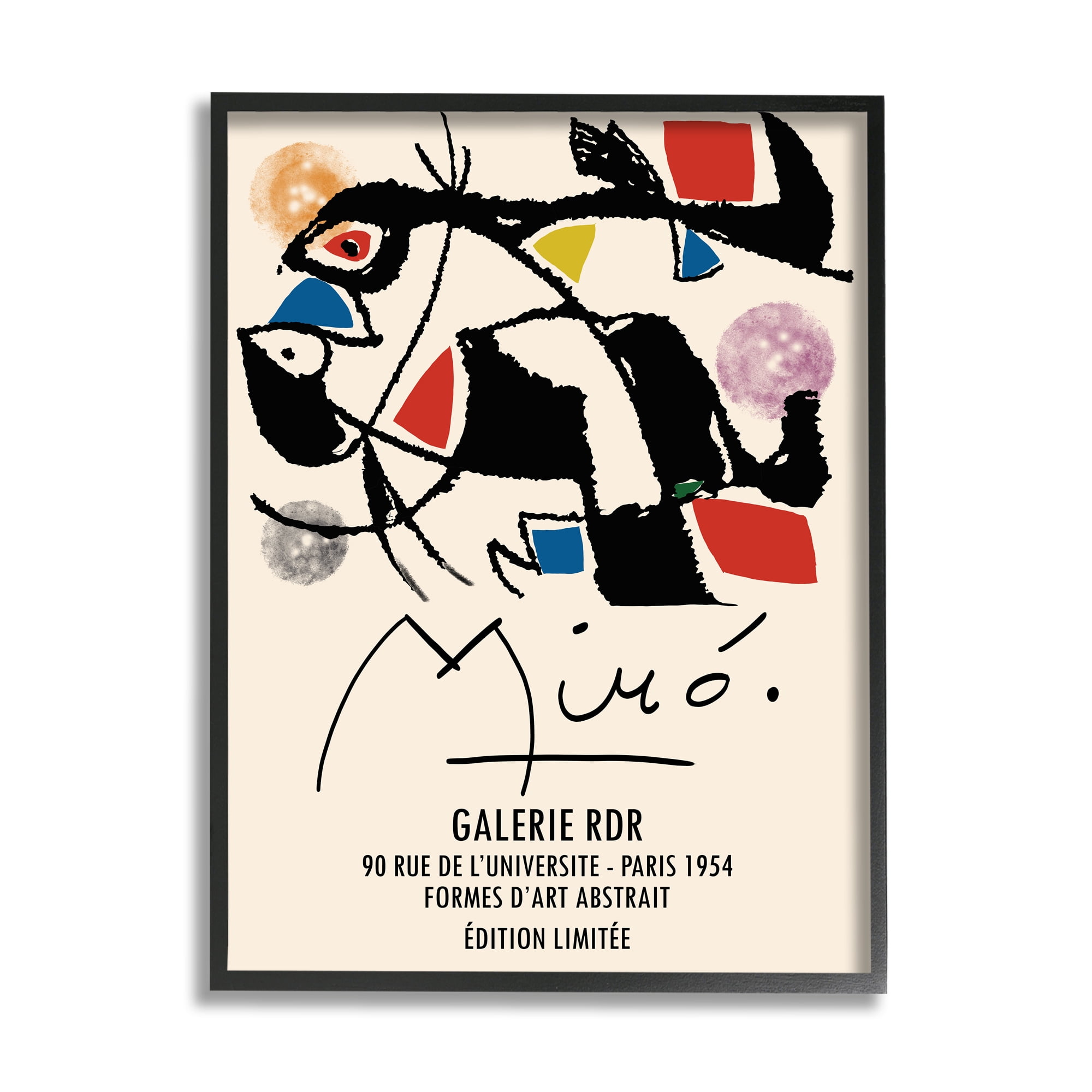 Stupell Industries Miro Traditional Abstract Painter Geometric Design Blue Red, 11 x 14, Designed by Ros Ruseva