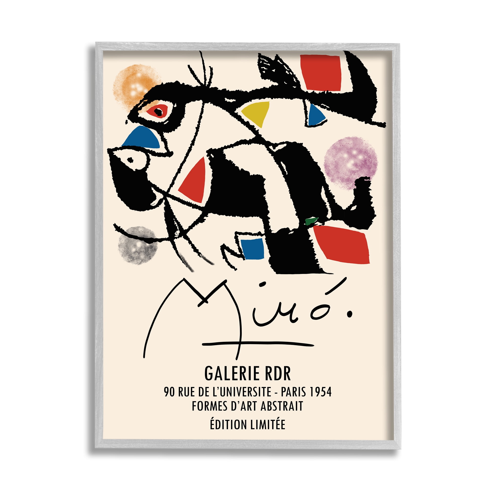 Stupell Industries Miro Traditional Abstract Painter Geometric Design Blue Red, 11 x 14, Designed by Ros Ruseva