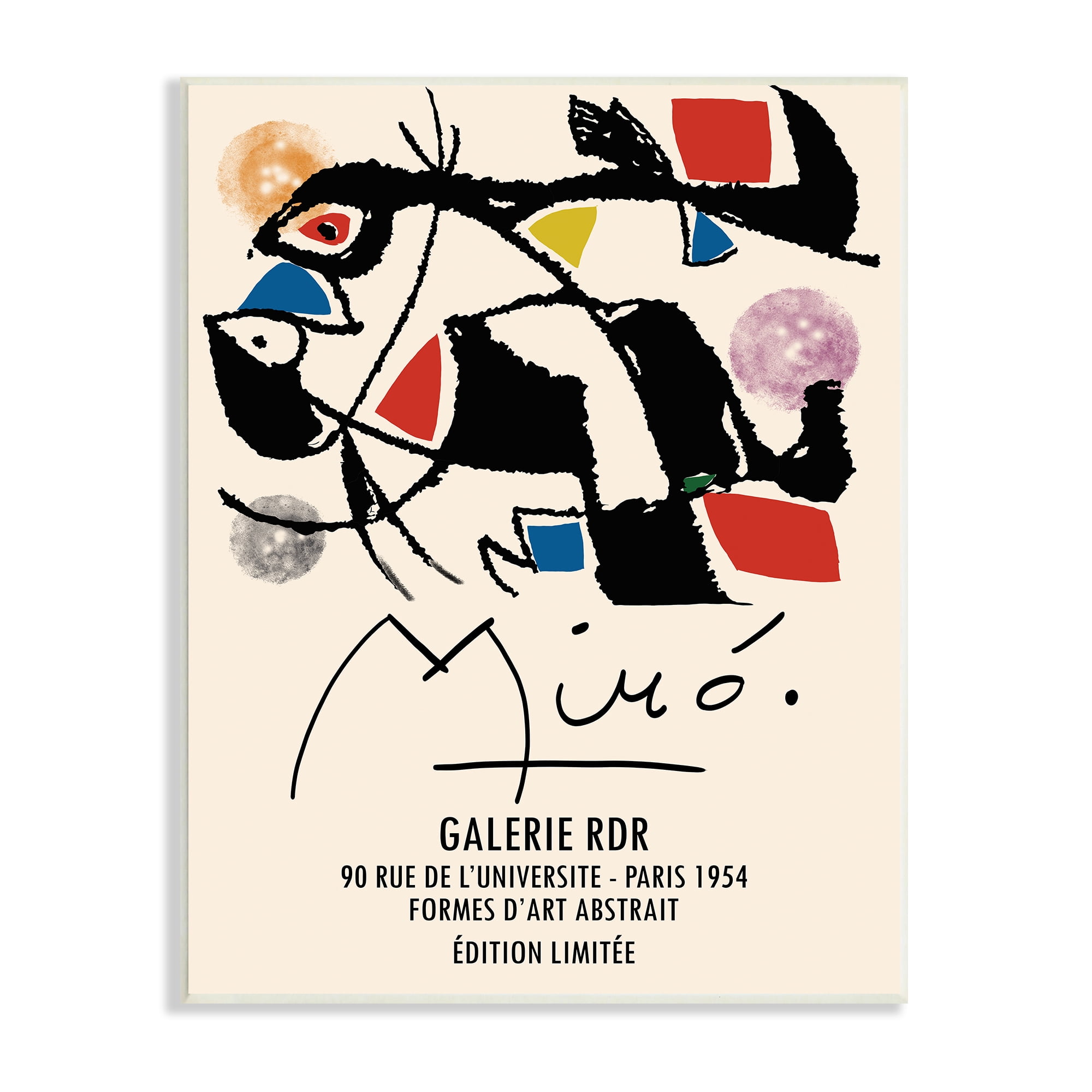 Stupell Industries Miro Traditional Abstract Painter Geometric Design Blue Red, 13 x 19, Designed by Ros Ruseva