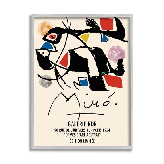 Stupell Industries Miro Traditional Abstract Painter Geometric Design Blue Red, 16 x 20, Designed by Ros Ruseva