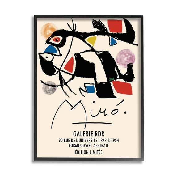 Stupell Industries Miro Traditional Abstract Painter Geometric Design Blue Red, 24 x 30, Designed by Ros Ruseva