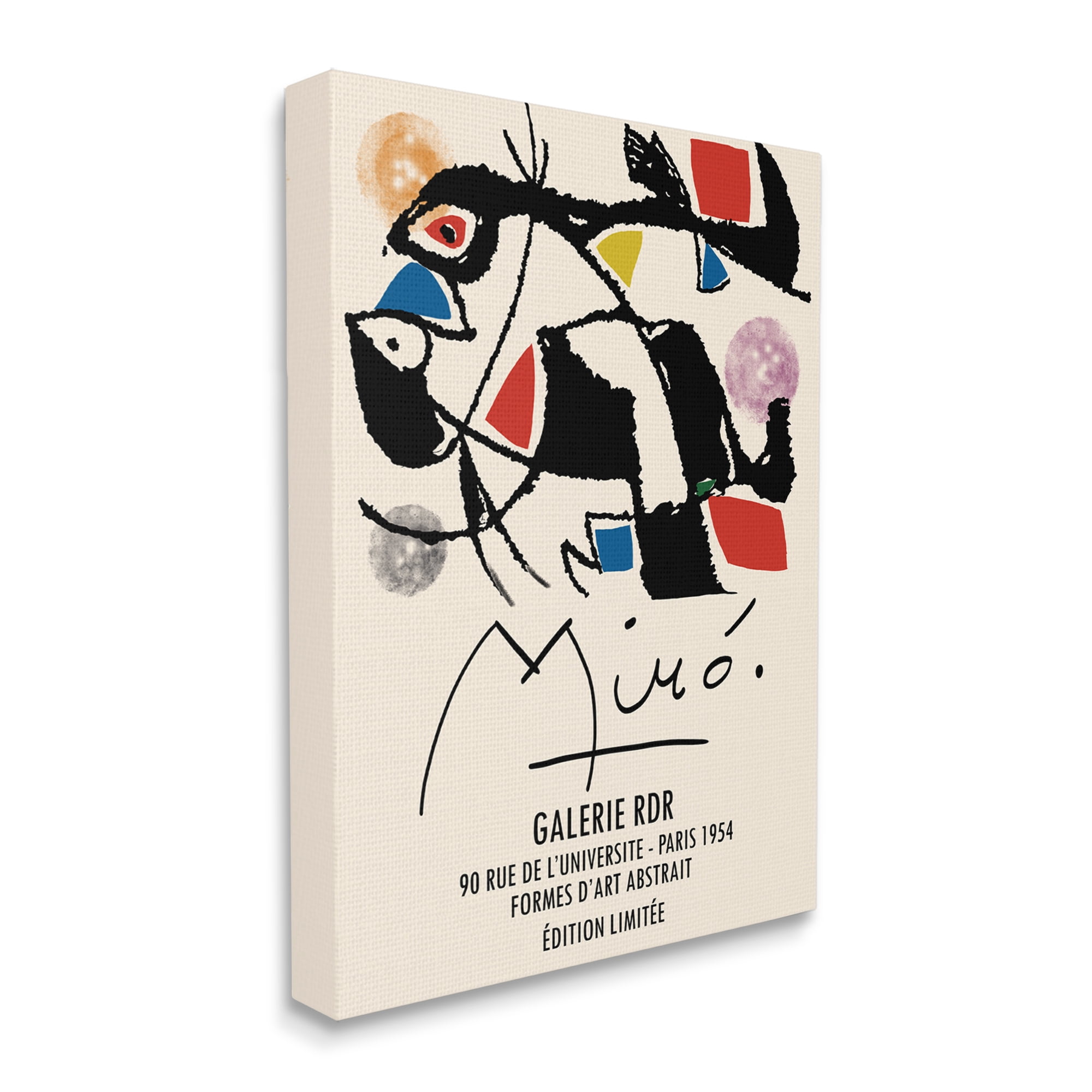 Stupell Industries Miro Traditional Abstract Painter Geometric Design Blue Red, 36 x 48, Designed by Ros Ruseva