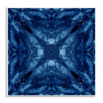 Stupell Industries Mirrored Blue Pattern Abstract Painting Unframed Art Print Wall Art, 12 x 12