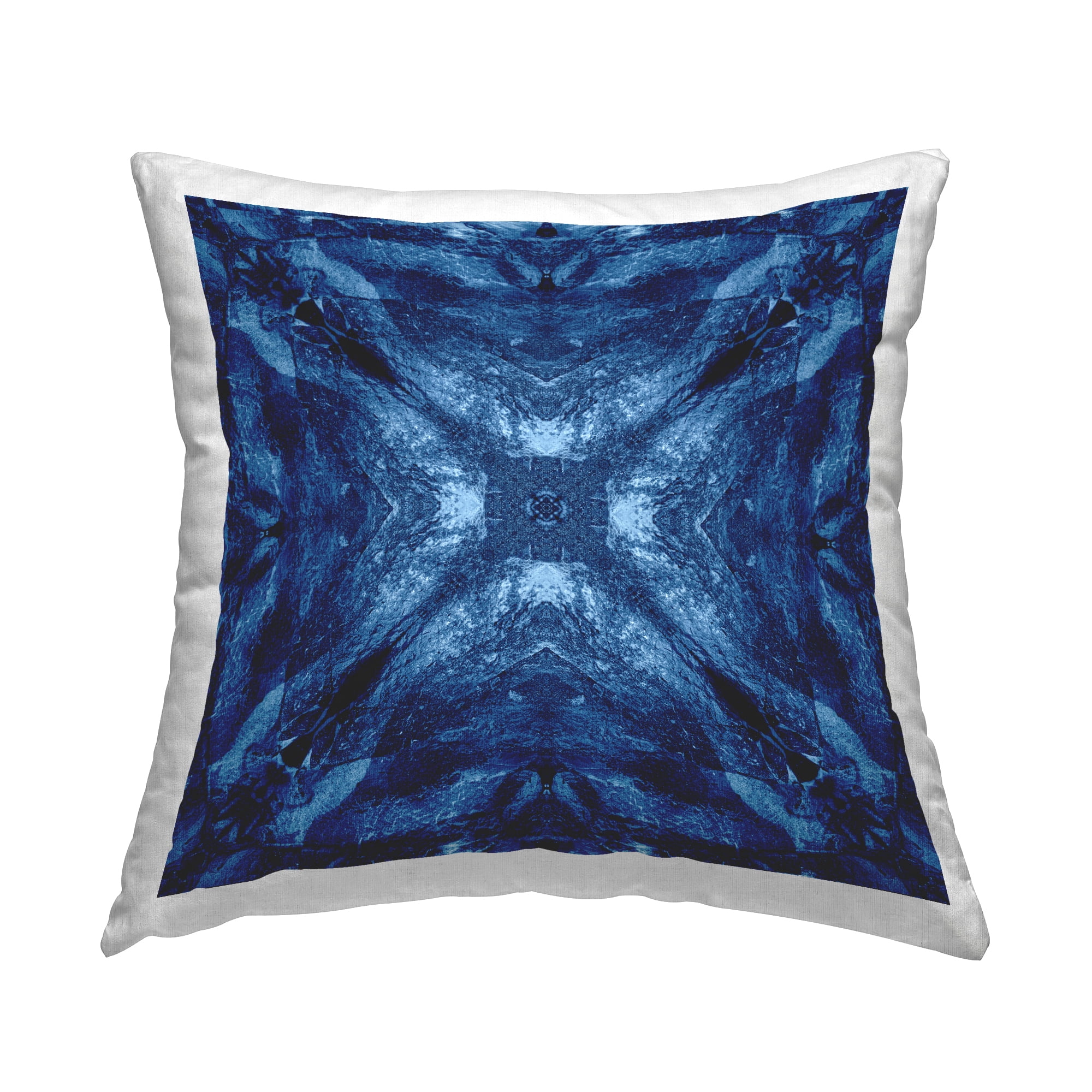 Stupell Industries Mirrored Blue Pattern Decorative Printed Throw Pillow Design by El Perkin.