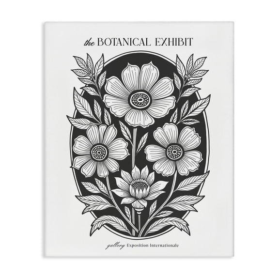 Stupell Industries Mirrored Flowers Vignette Floral Painting Wrapped Canvas Canvas Art Print Wall Art, 36 x 48