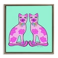 thumbnail image 1 of Stupell Industries Mirrored Purple Cats Animals Painting Brown Floater Framed Canvas Art Print Wall Art, 18 x 18, 1 of 9