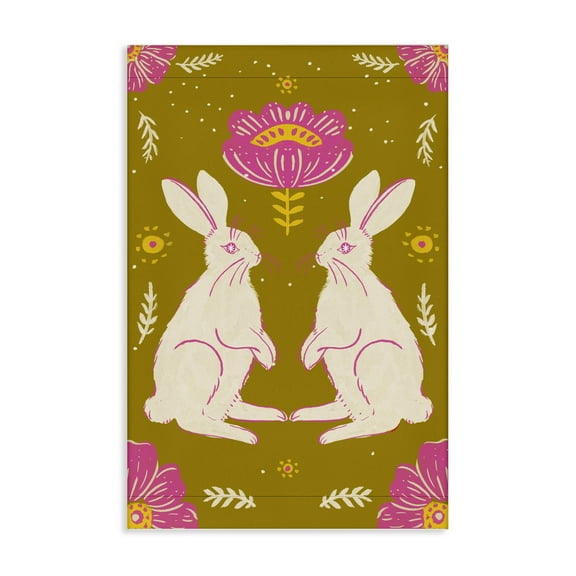 Stupell Industries Mirrored Spring Bunnies Animals Painting Wrapped Canvas Canvas Art Print Wall Art, 16 x 24