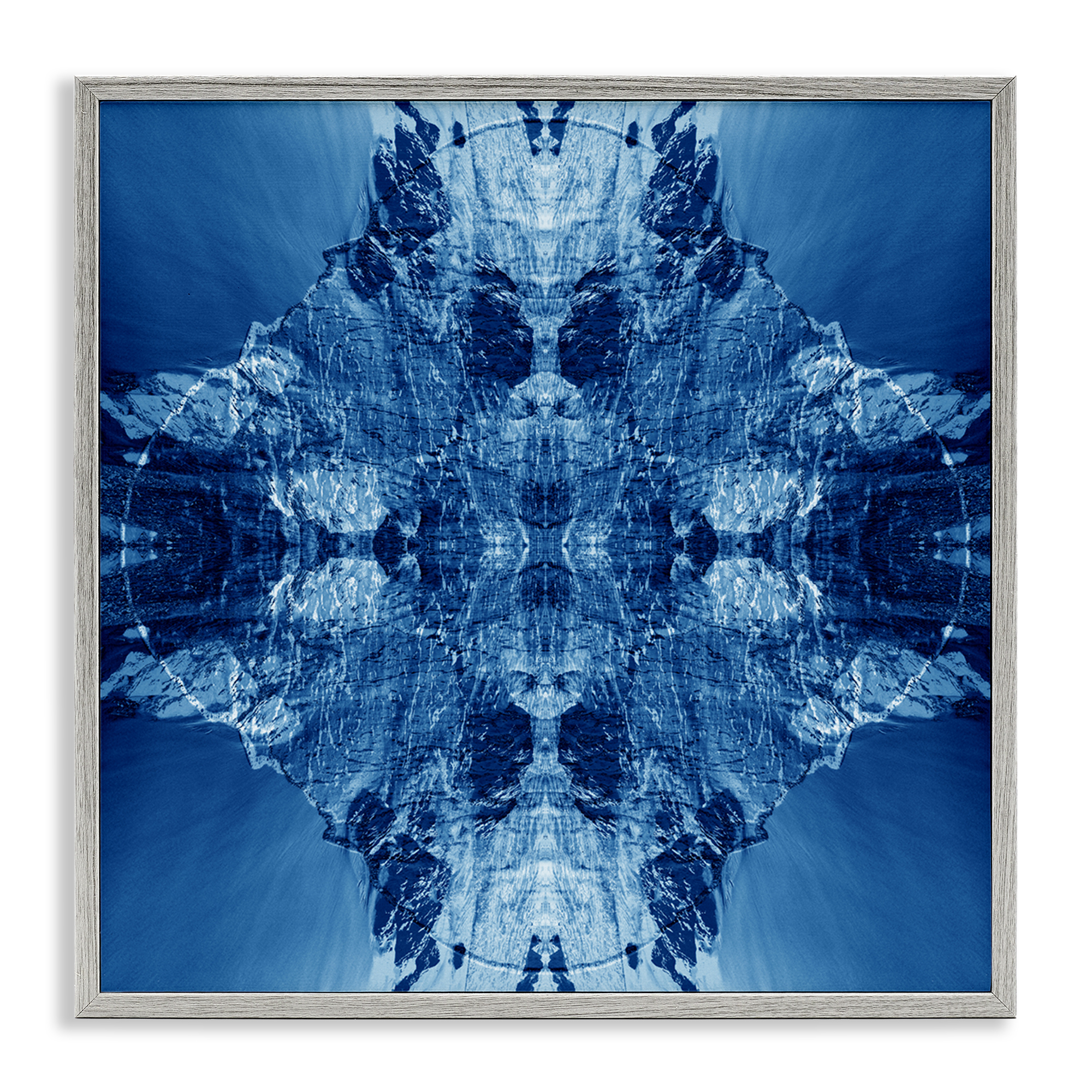 Stupell Industries Mirrored Symmetry Pattern Abstract Painting Gray Framed Art Print Wall Art, 17 x 17