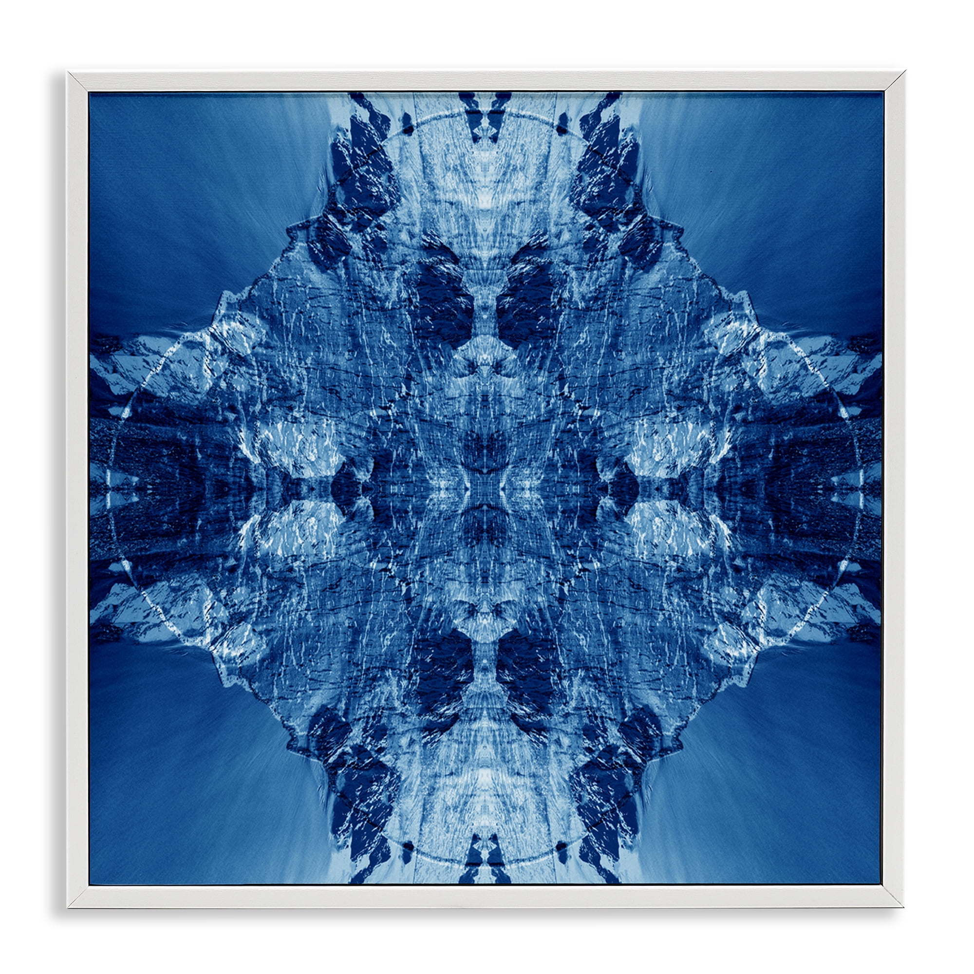 Stupell Industries Mirrored Symmetry Pattern Abstract Painting White Framed Art Print Wall Art, 17 x 17