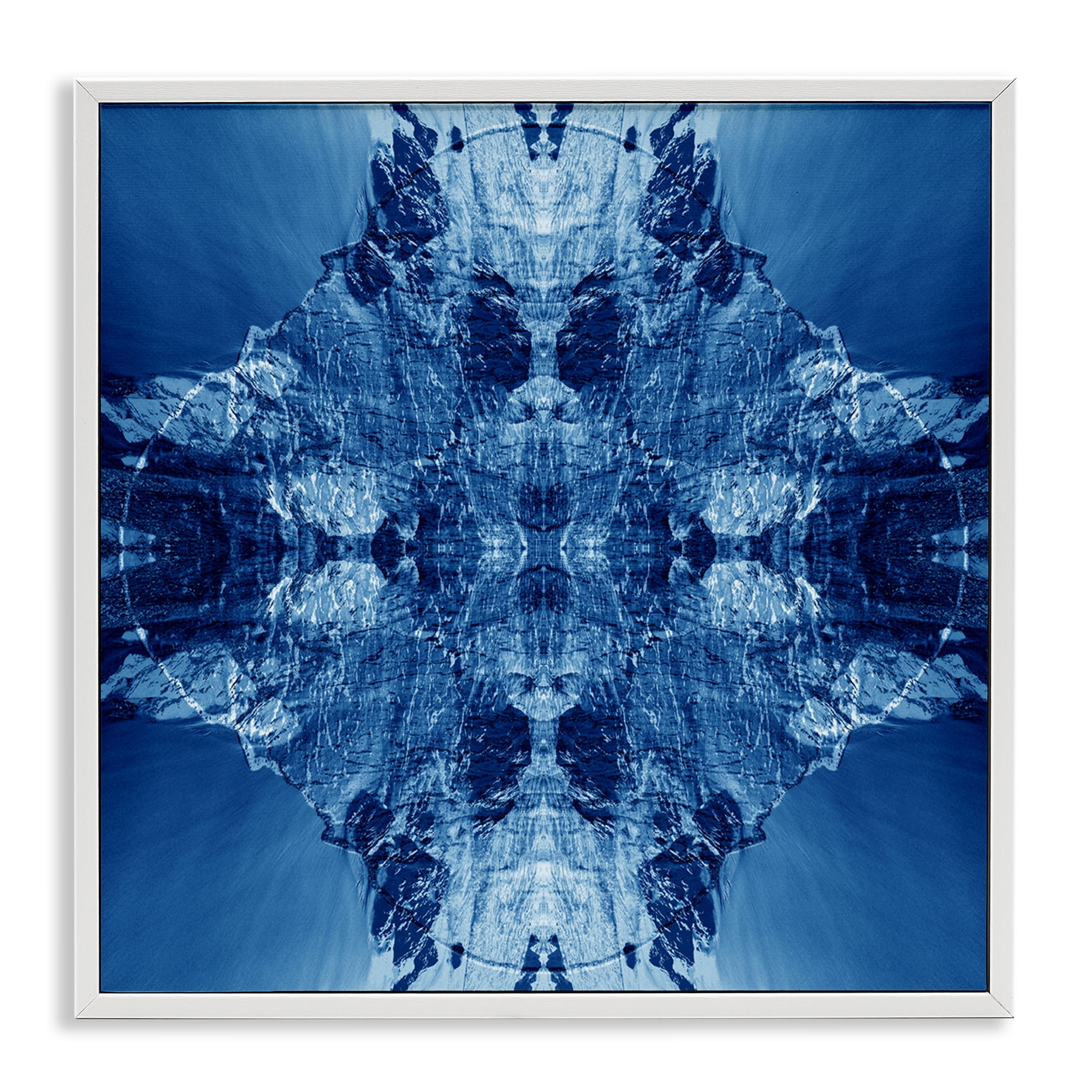Stupell Industries Mirrored Symmetry Pattern Abstract Painting White Framed Art Print Wall Art, 24 x 24