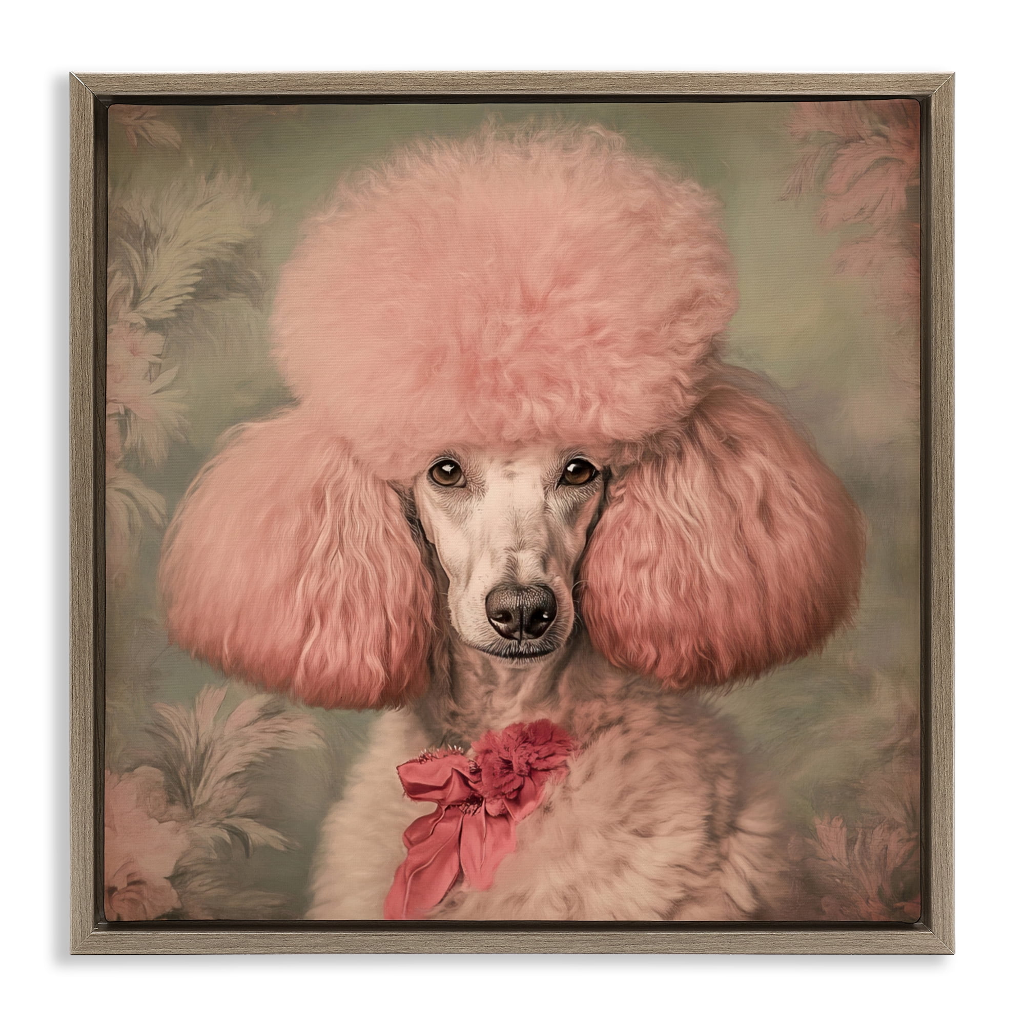 Stupell Industries Miss Baroness Blush Brown Framed Floater Canvas Wall Art, design by Tina LeCour