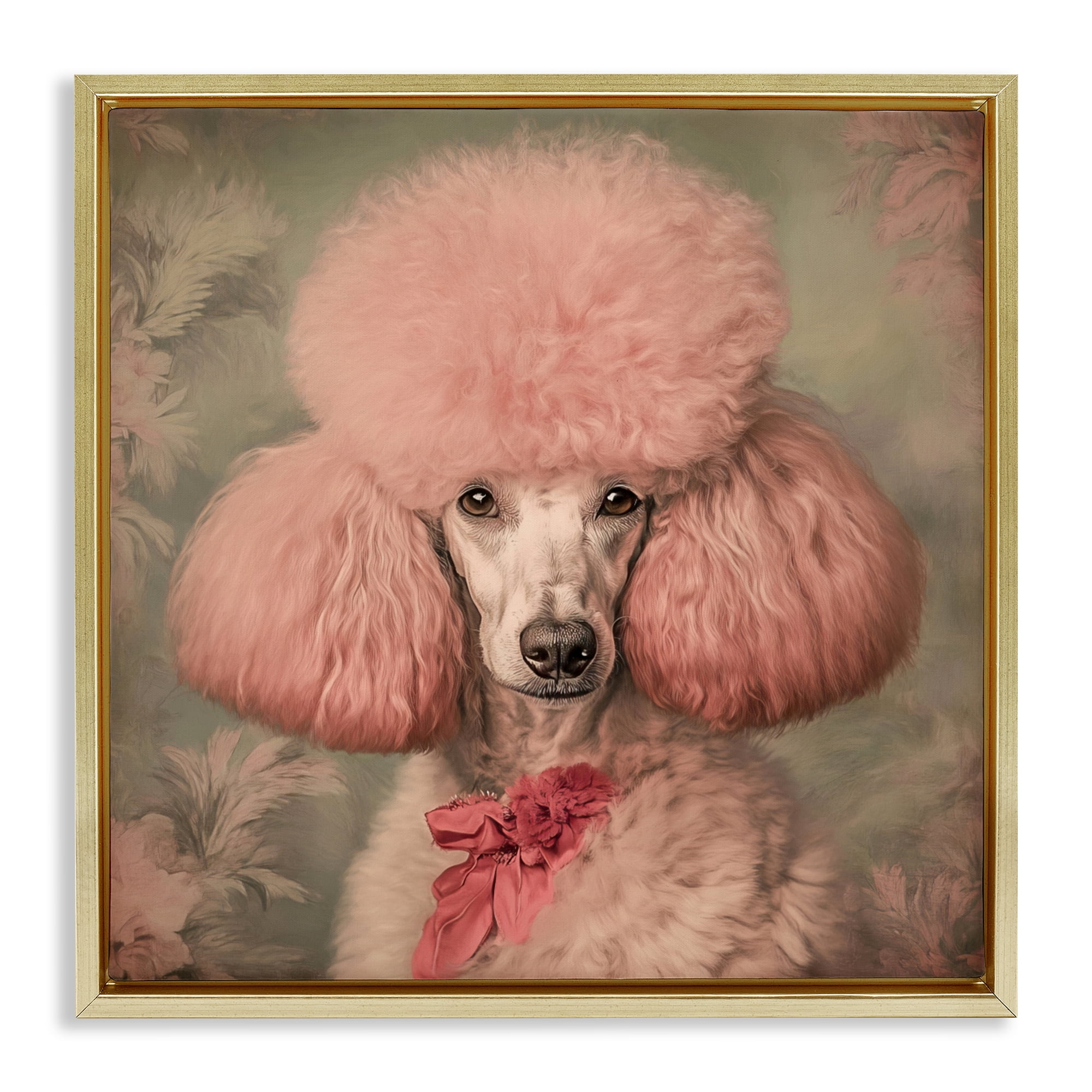 Stupell Industries Miss Baroness Blush Gold Framed Floater Canvas Wall Art, design by Tina LeCour