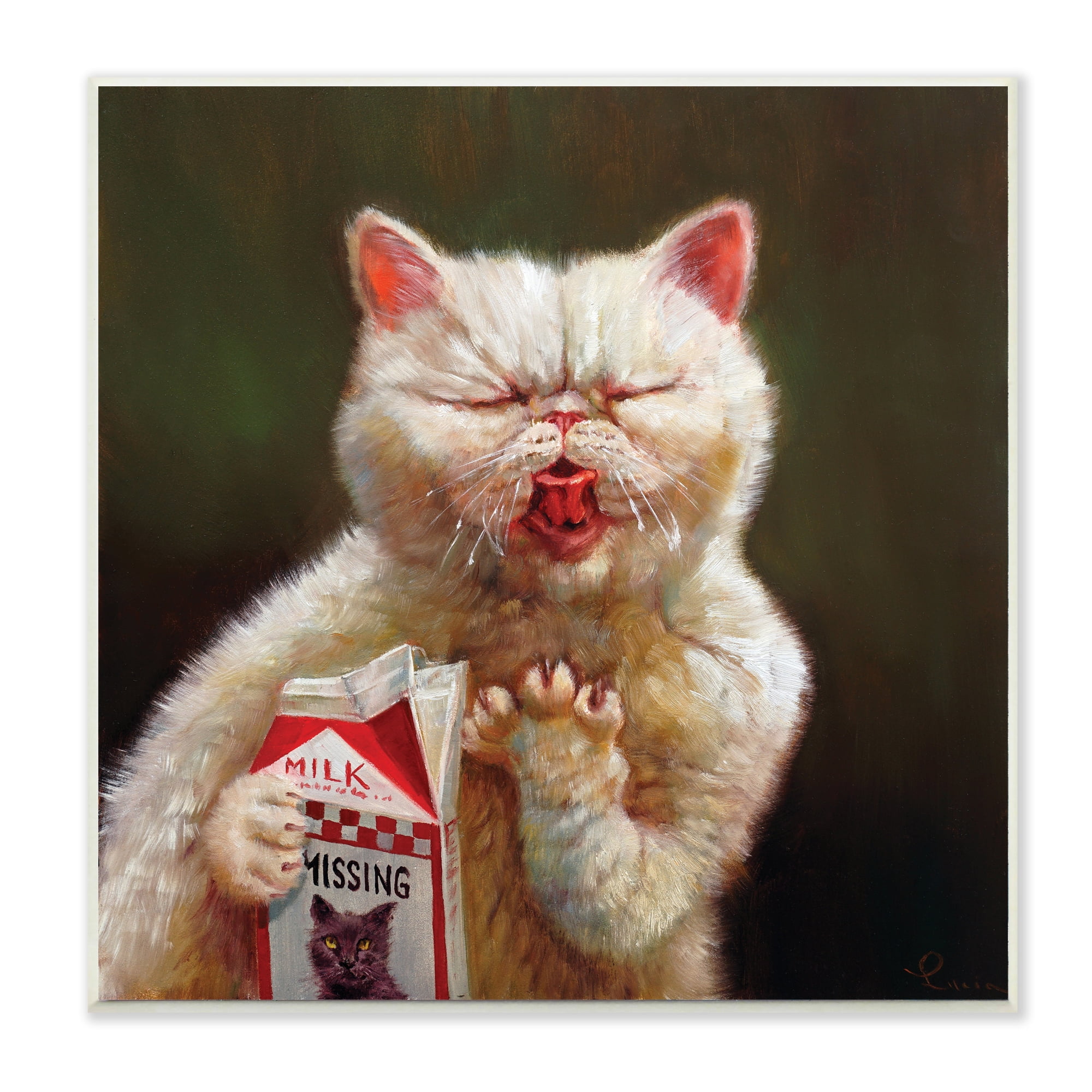 Stupell Industries Missing Cat Milk Box Sour Face Family Pet