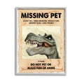 thumbnail image 1 of Stupell Industries Missing Pet Dinosaur Sign T-Rex Ancient Reptile Animals & Insects Painting Gray Framed Art Print Wall Art, 16 x 20, 1 of 5