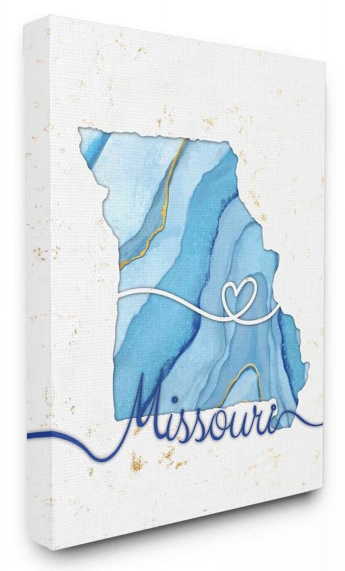 Stupell Industries Missouri Agate Blue US State Design Canvas Wall Art by Ziwei Li