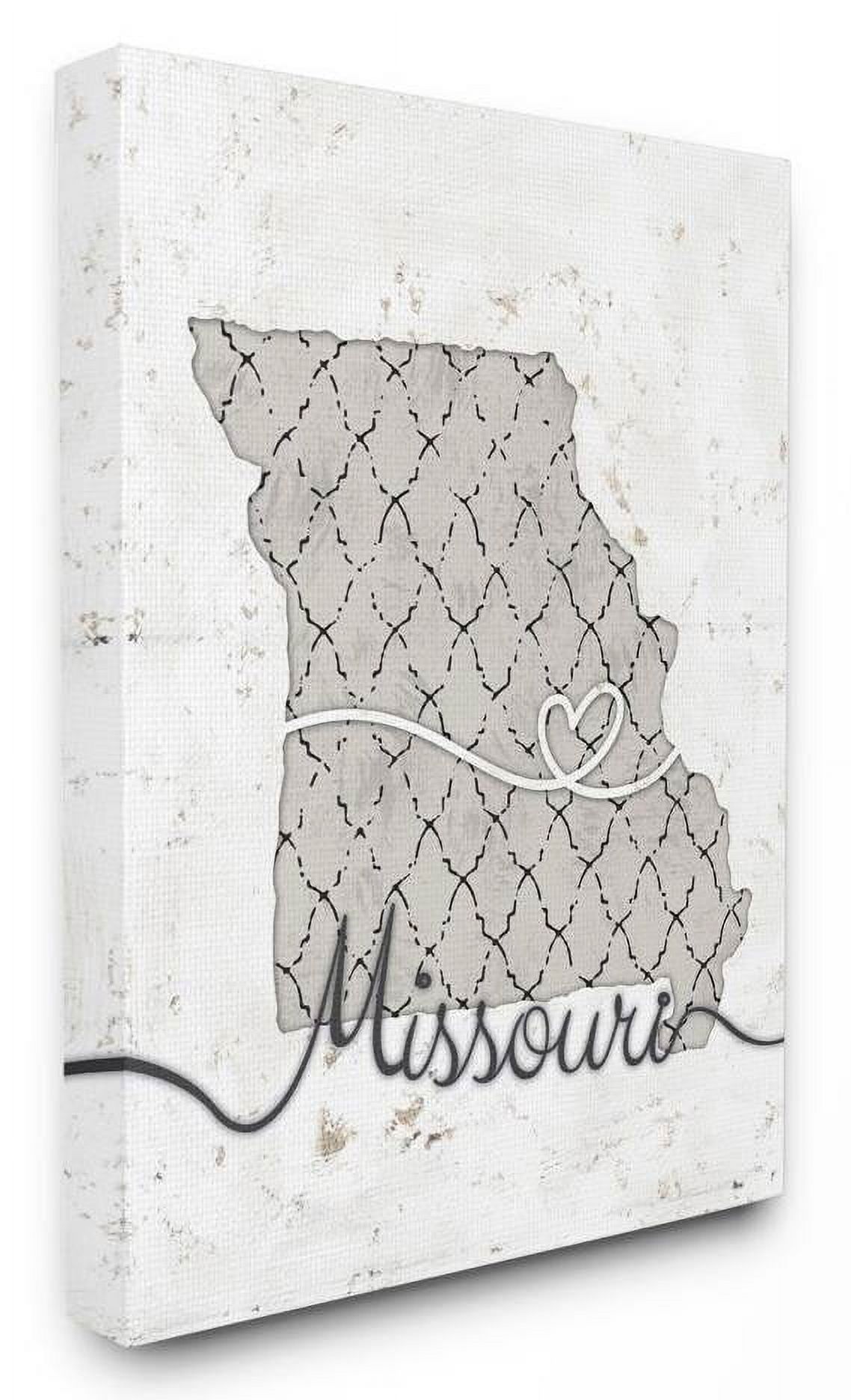 Stupell Industries Missouri Patterned Grey US State Design Canvas Wall Art by Ziwei Li