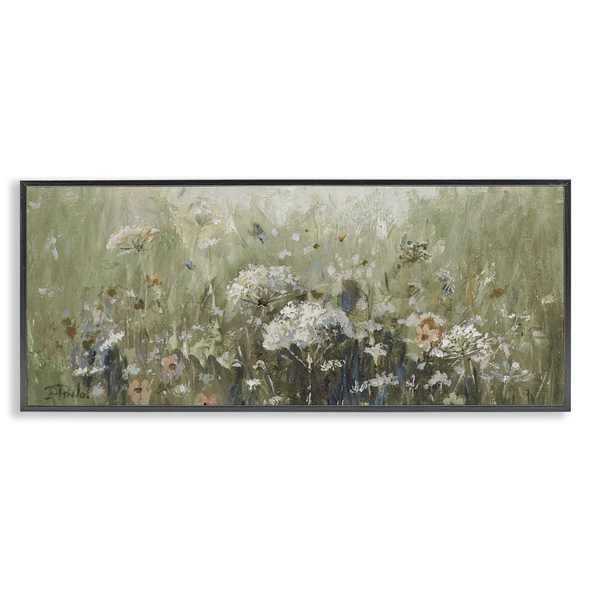 Stupell Industries Mistful Summer Meadow Scene Black Framed Giclee Art, design by Patricia Pinto