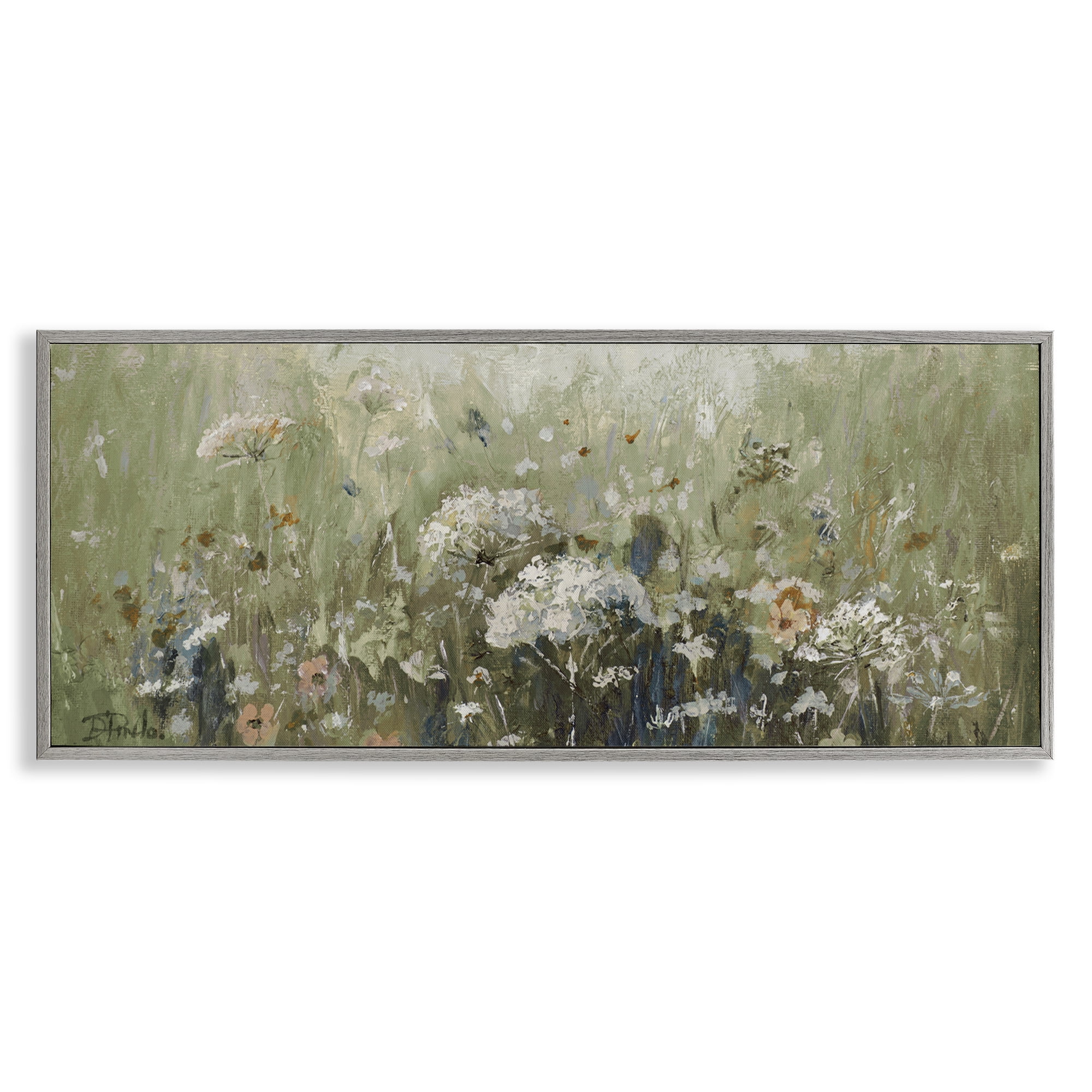 Stupell Industries Mistful Summer Meadow Scene Gray Framed Giclee Art, design by Patricia Pinto
