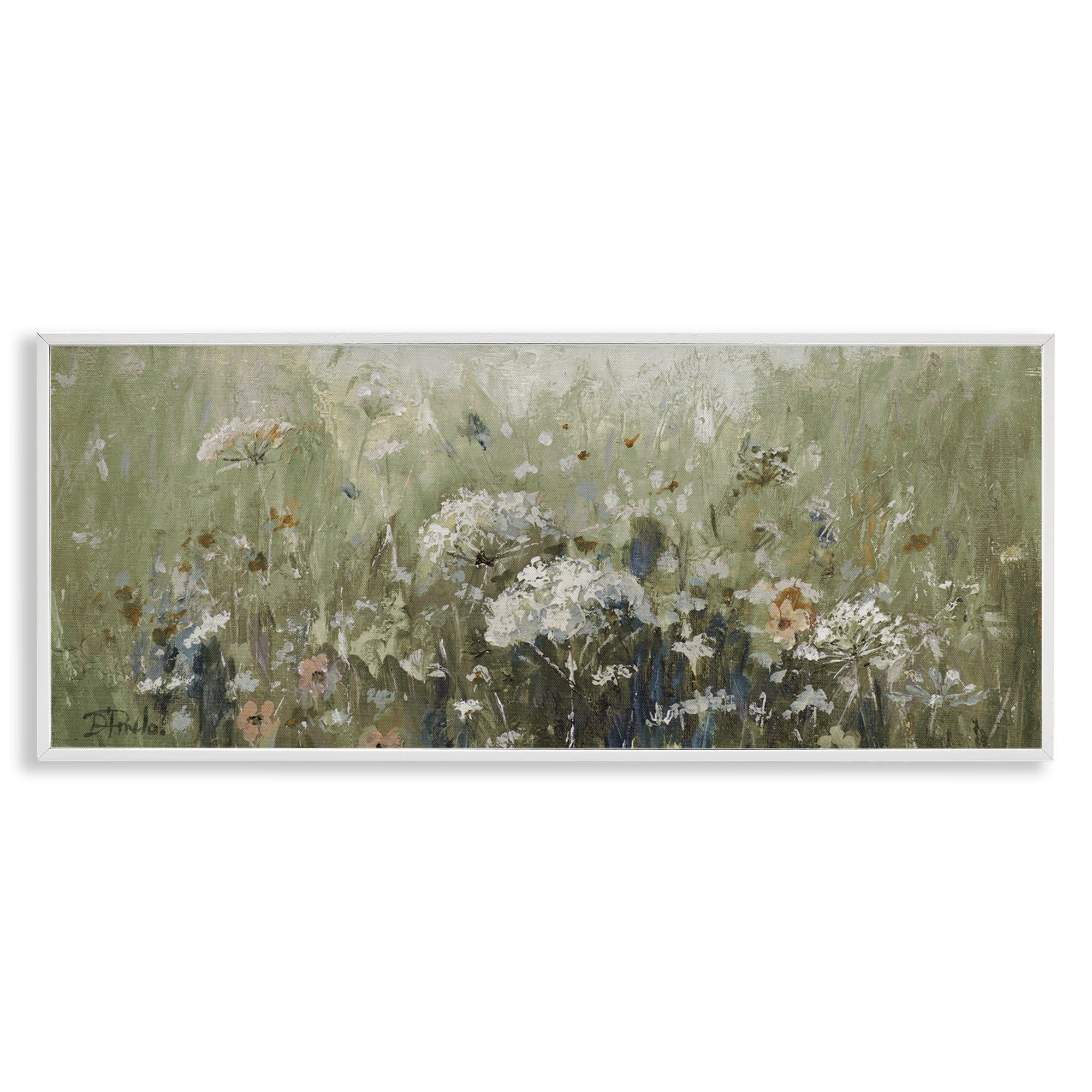 Stupell Industries Mistful Summer Meadow Scene White Framed Giclee Art, design by Patricia Pinto