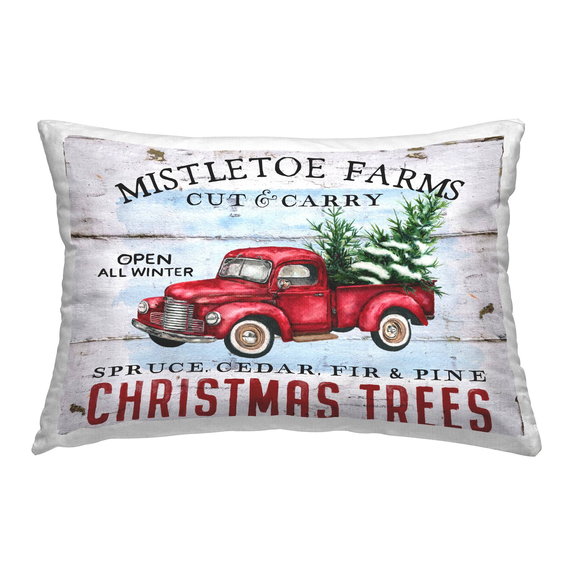 Stupell Industries Mistletoe Farm Trees Decorative Printed Throw Pillow, 14 x 20