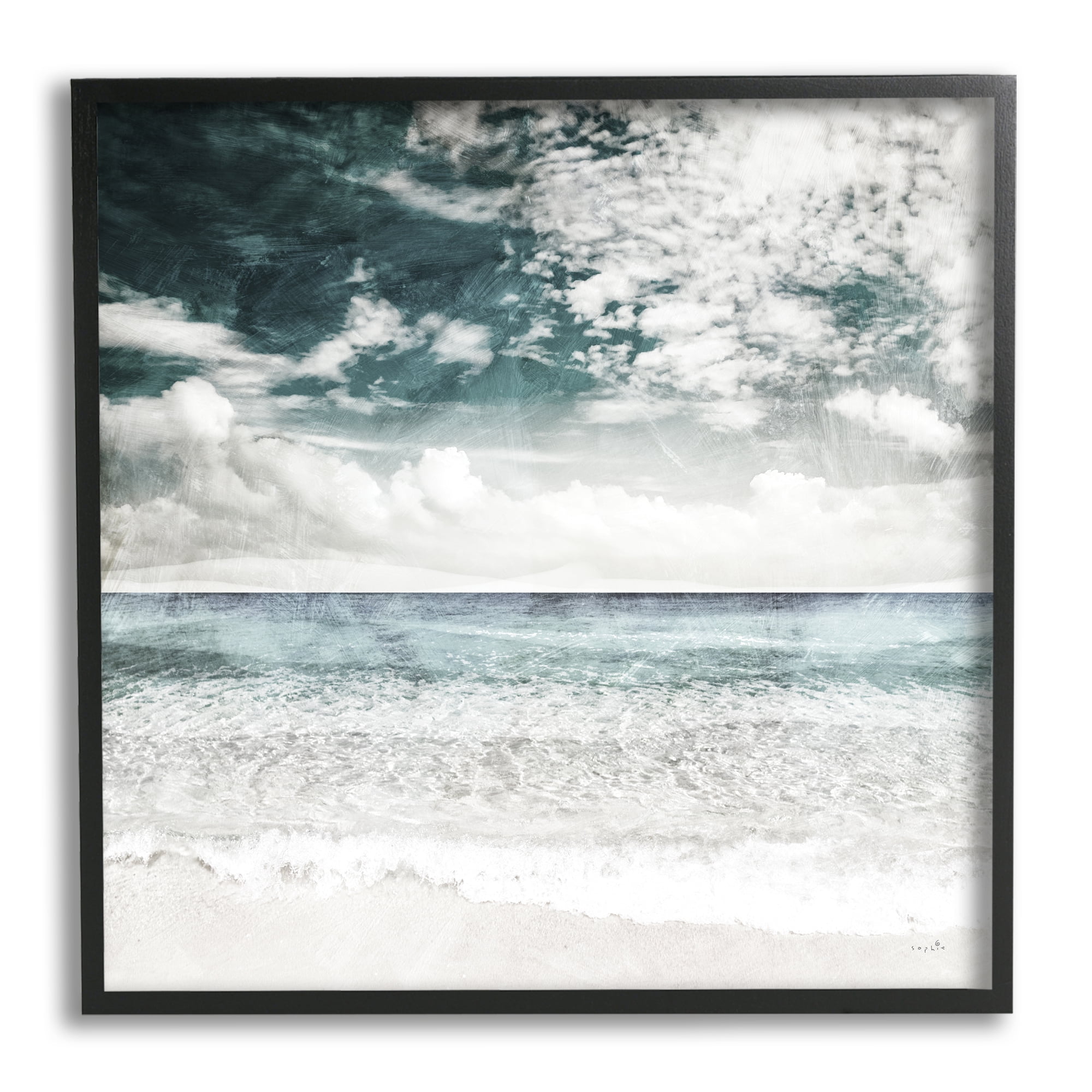 Stupell Industries Misty Beach Clouds Sea Shoreline Collage Design , 17 x 30, Design by Sophie 6