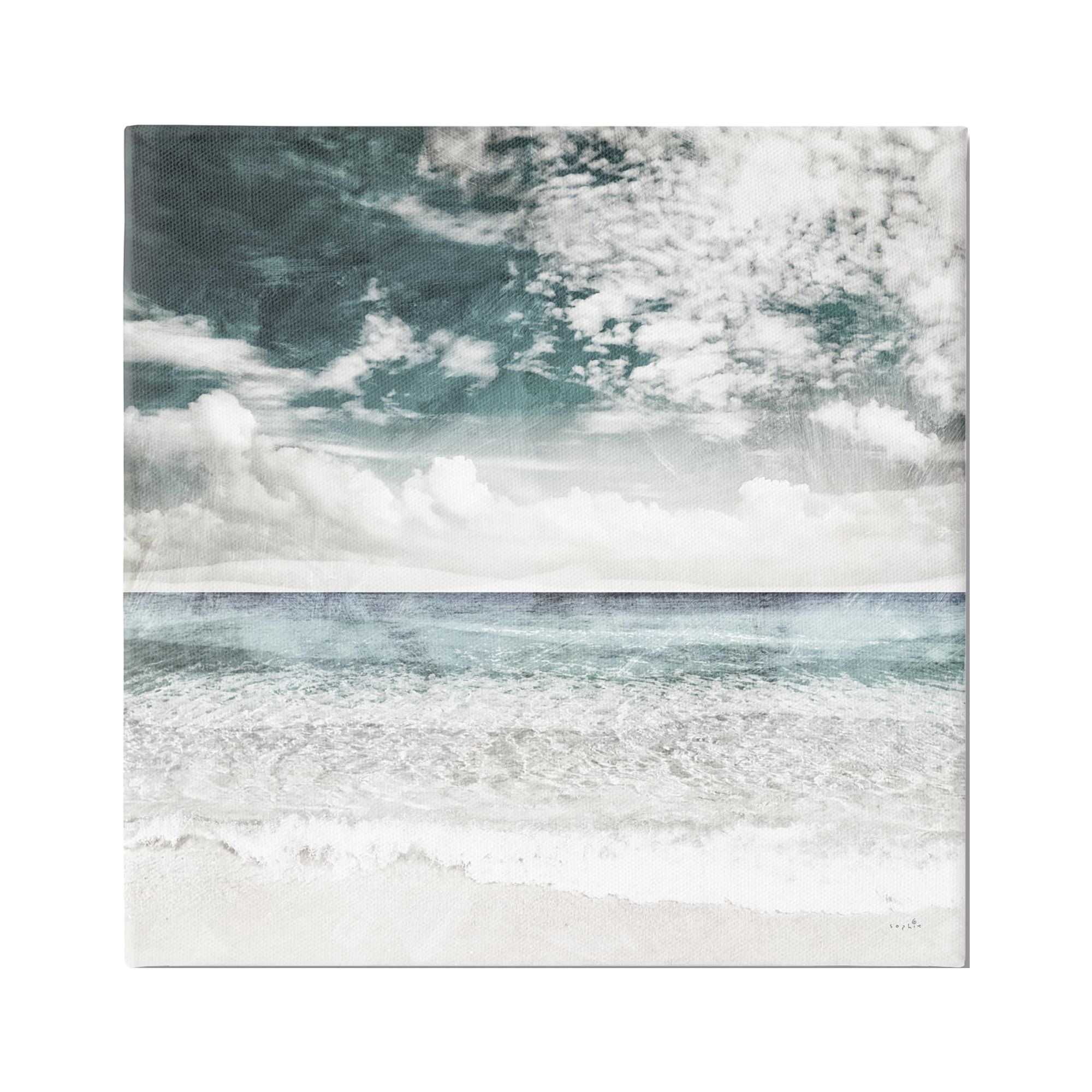 Stupell Industries Misty Beach Clouds Sea Shoreline Collage Design , 30 x 30, Design by Sophie 6