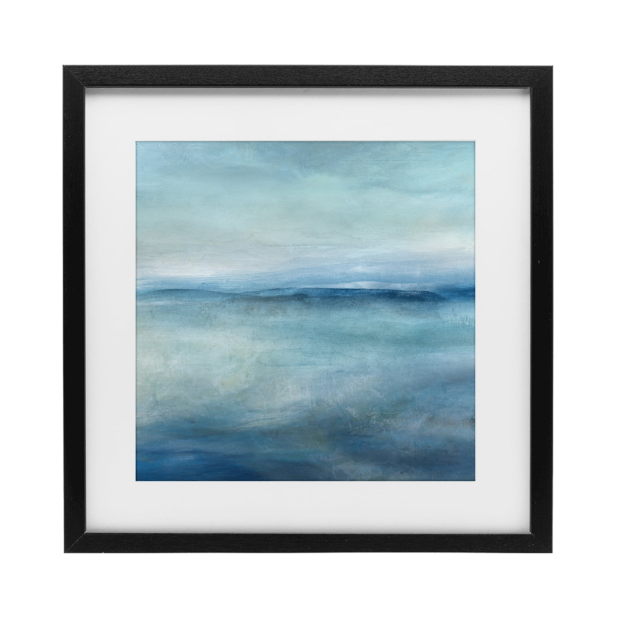 Stupell Industries Misty Blue Coastal Horizon Black Framed Print Under Glass, design by Carol Robinson