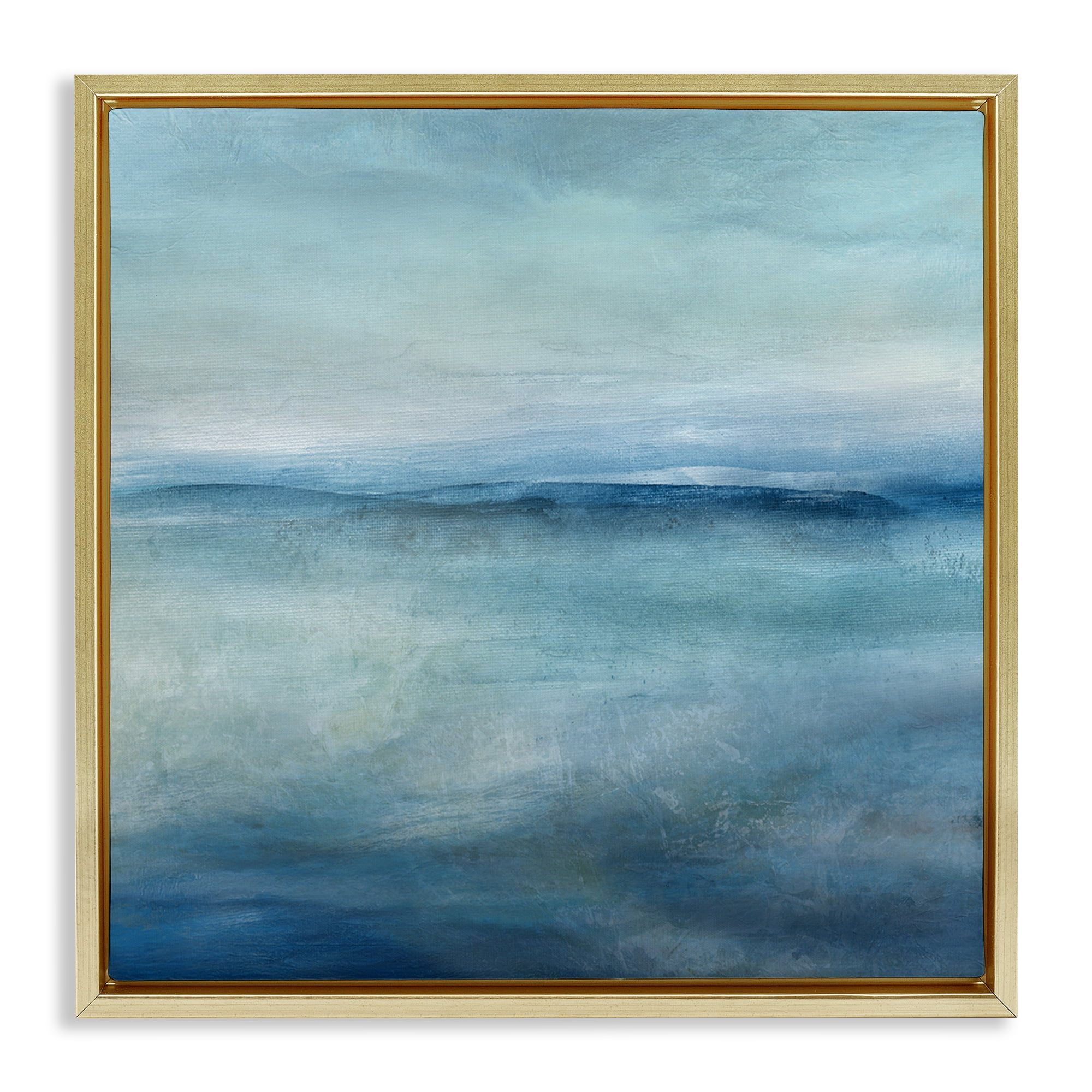 Stupell Industries Misty Blue Coastal Horizon Gold Framed Floater Canvas Wall Art, design by Carol Robinson