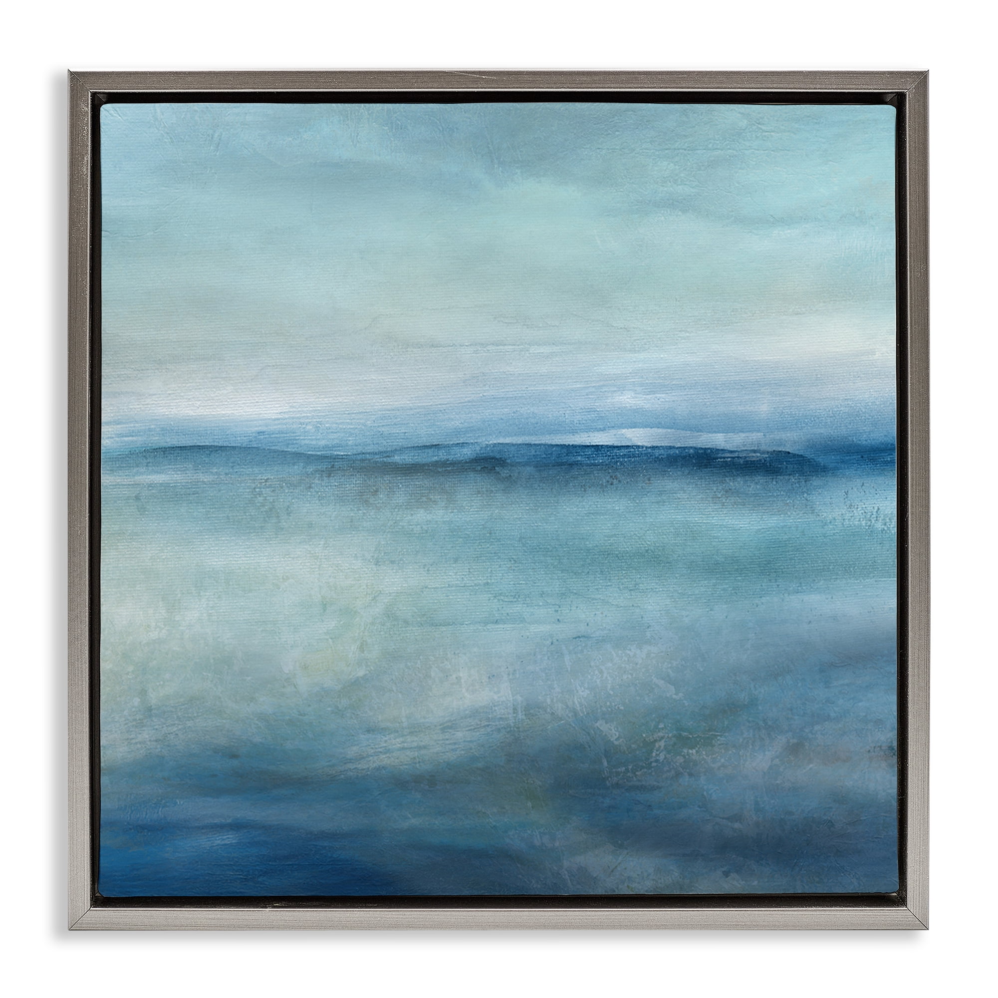 Stupell Industries Misty Blue Coastal Horizon Gray Framed Floater Canvas Wall Art, design by Carol Robinson