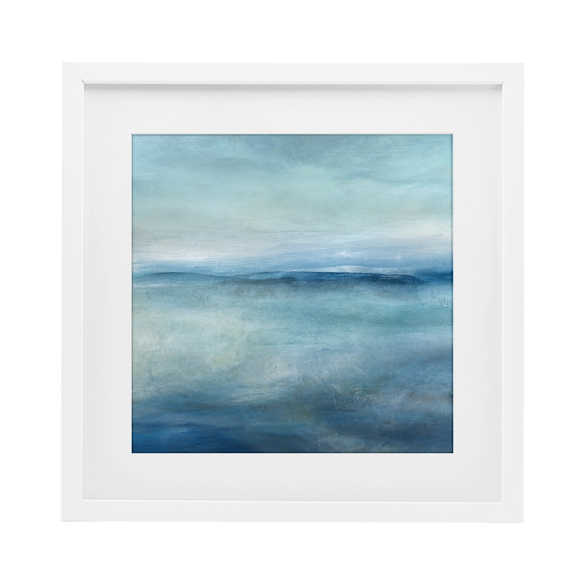 Stupell Industries Misty Blue Coastal Horizon White Framed Print Under Glass, design by Carol Robinson