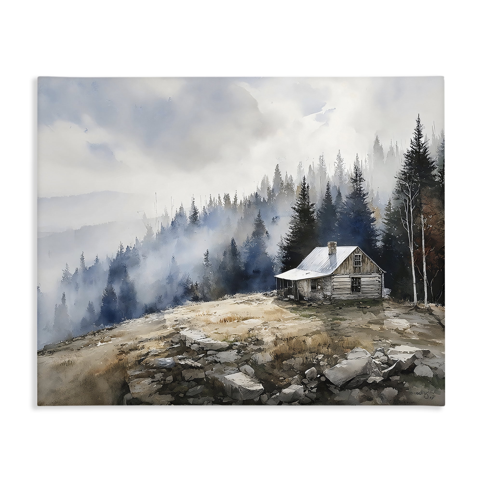 Stupell Industries Misty Cabin on Ridge Canvas Wall Art, design by Franklyn Gregory