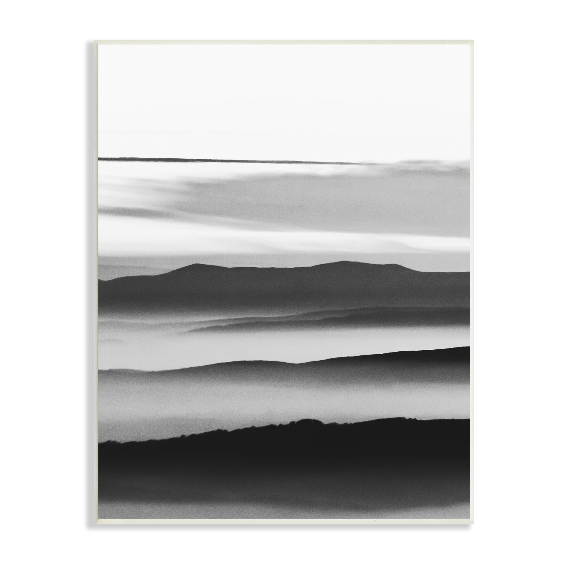 Stupell Industries Misty Clouds Eerie Mountain Landscape Black White, 13 x 19, Designed by Design Fabrikken