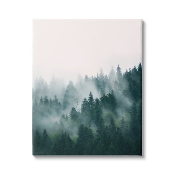 Stupell Industries Misty Forest Trees Nature Photography Gallery Wrapped Canvas Print Wall Art, 16 x 20