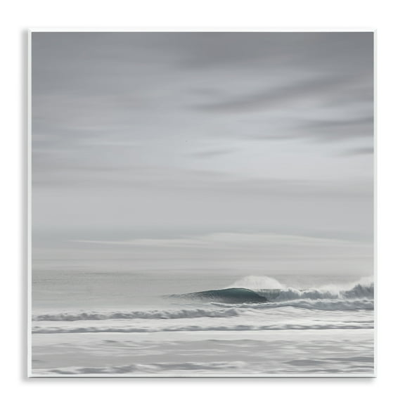 Stupell Industries Misty Grey Beach Ripples Landscape & Nature Painting Unframed Art Print Wall Art, 12 x 12