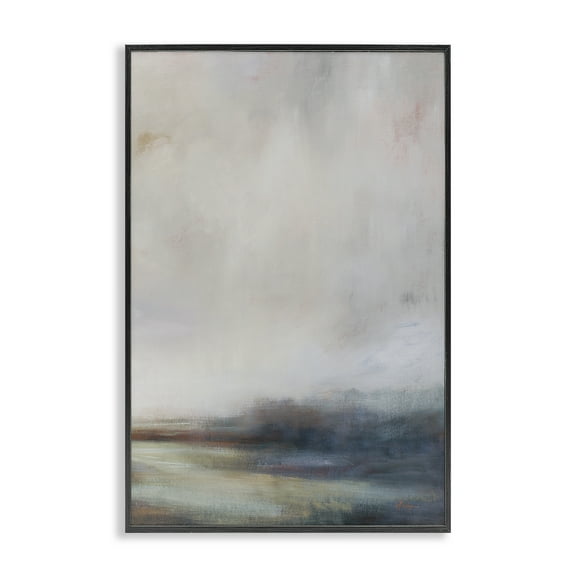 Stupell Industries Misty Grey Landscape Landscape & Nature Painting Black Framed Art Print Wall Art, 12 x 18