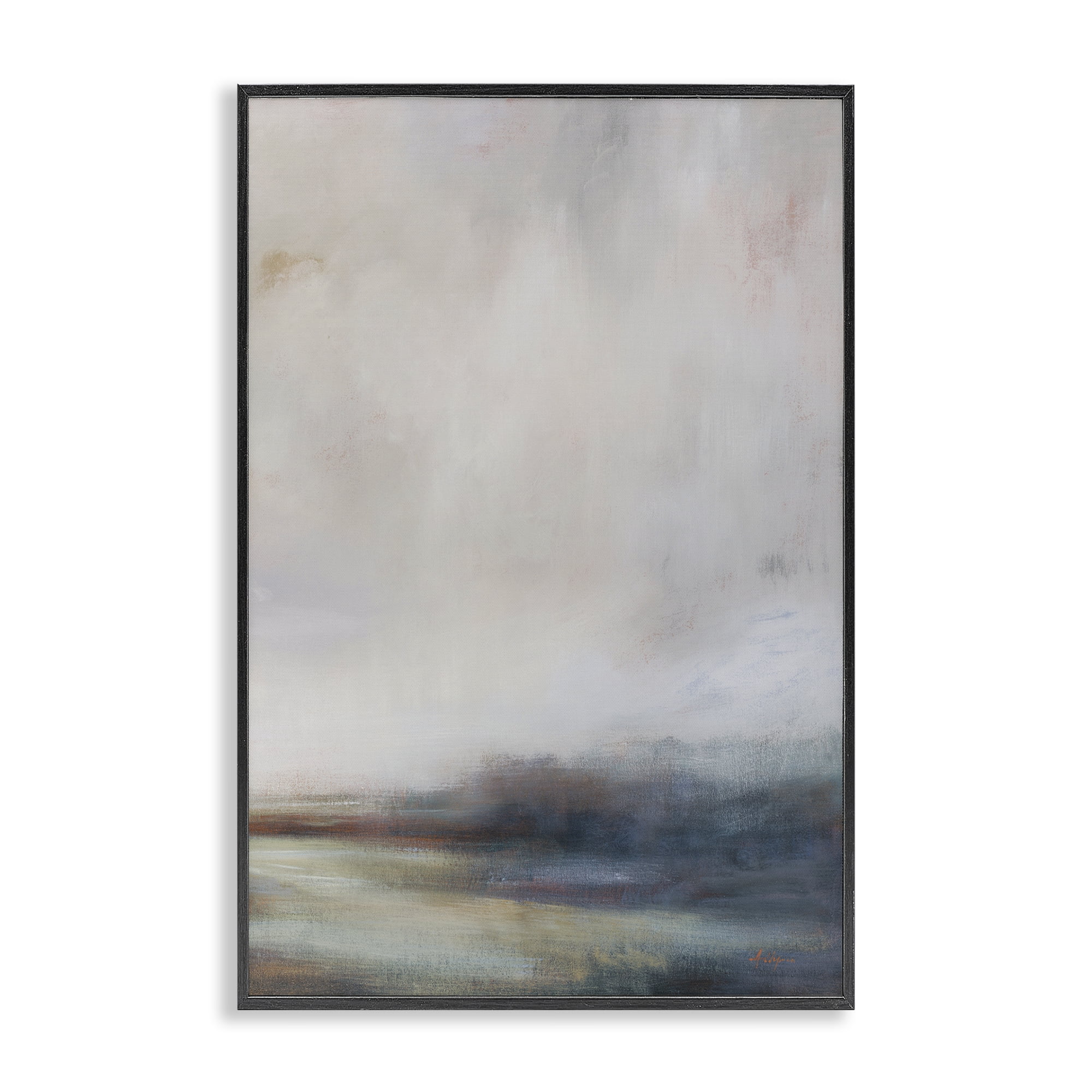 Stupell Industries Misty Grey Landscape Landscape & Nature Painting Black Framed Art Print Wall Art, 20 x 30