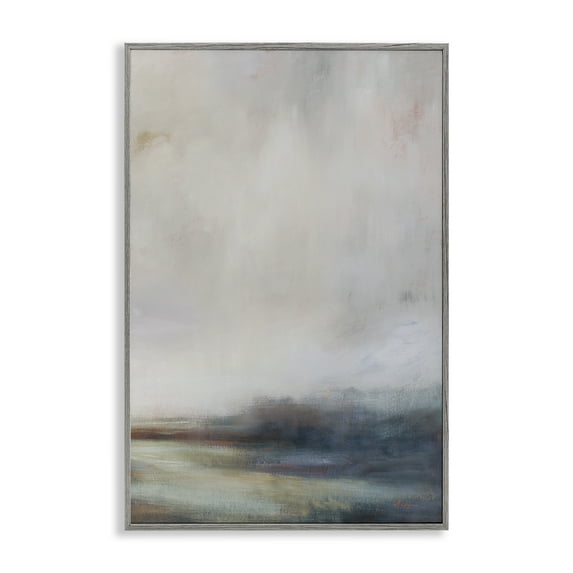Stupell Industries Misty Grey Landscape Landscape & Nature Painting Gray Framed Art Print Wall Art, 12 x 18