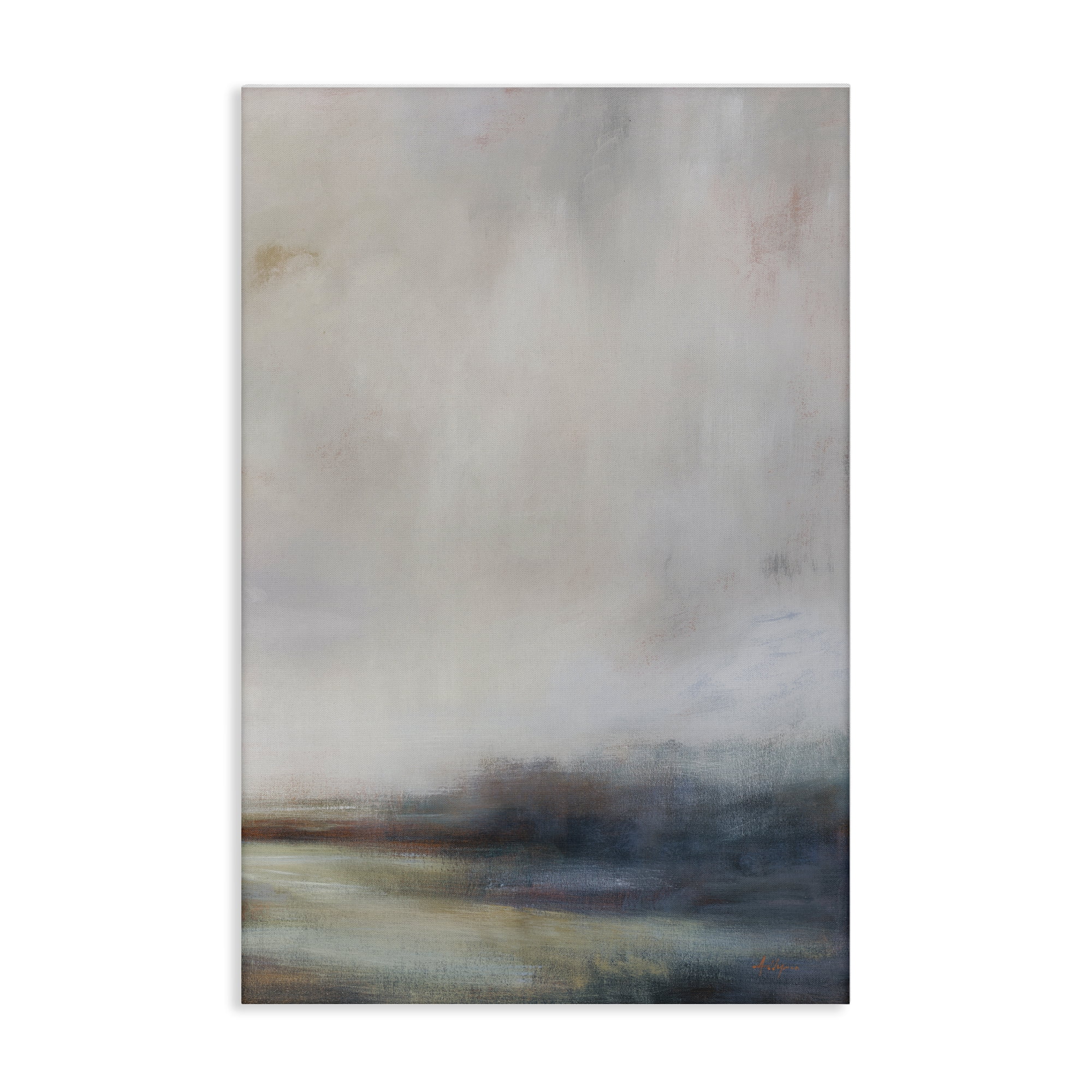 Stupell Industries Misty Grey Landscape Landscape & Nature Painting Wrapped Canvas Art Print Wall Art, 20 x 30