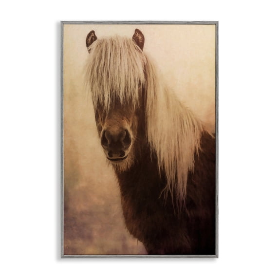 Stupell Industries Misty Morning Horse Animals Painting Gray Framed Art Print Wall Art, 20 x 30